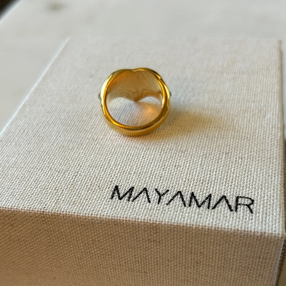Mayamar embellished Gold Heart Ring size 9 SOLD‎ out on line!